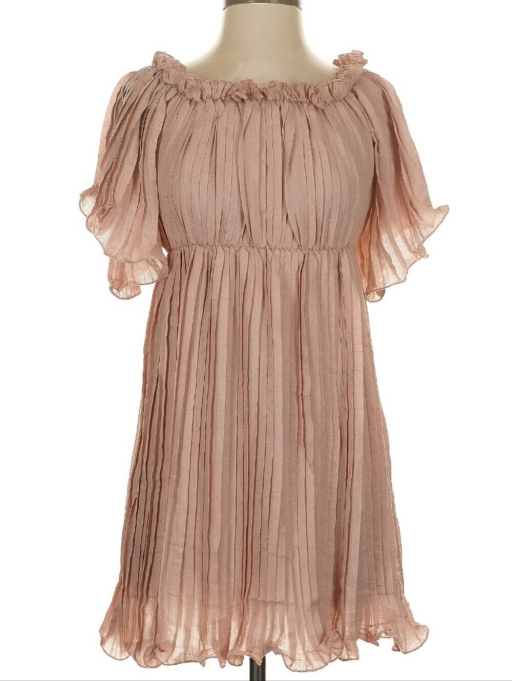 Flawless Size S Pleated Babydoll Mini Dress
